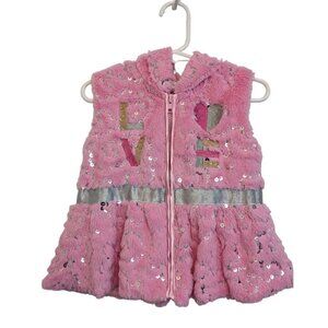 Real Love Kids Love Pink Hooded Vest 2T